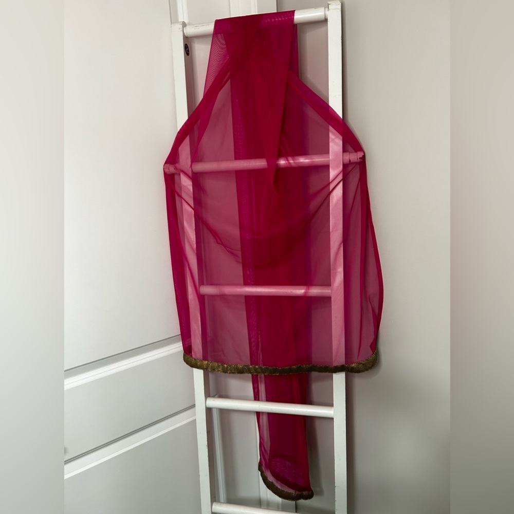 3 for 25 Hot Pink net Dupatta | shawl | saree | sari | bridal dupatta | scarf